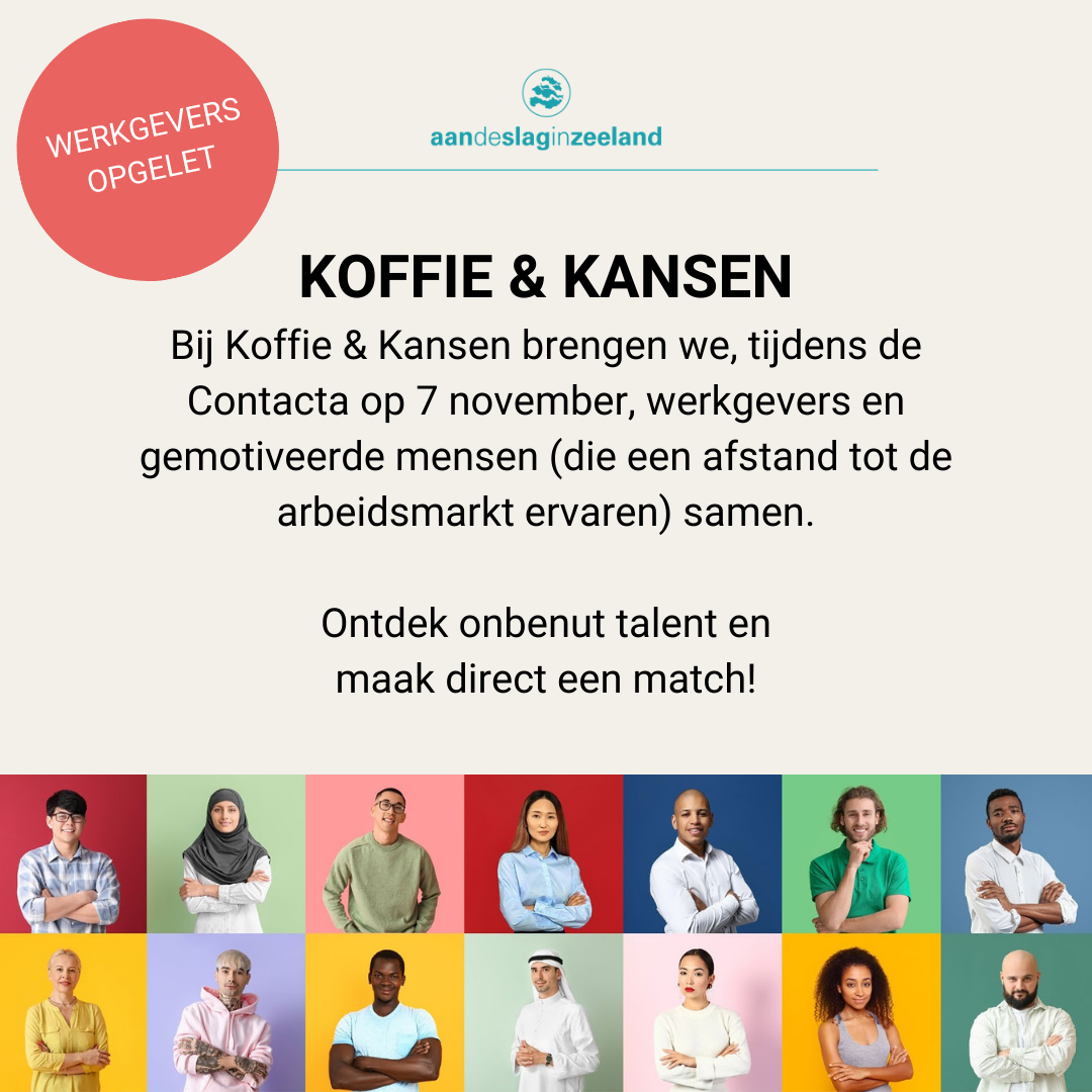 Oproep voor werkgevers om zich aan te melden voor Koffie en Kansen tijdens Contacta 2024